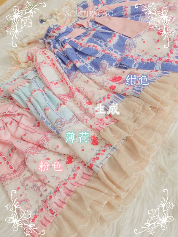 Cherry Deer Kids' Cute Sweet Print Dress JSK Cherry Deer Kids' Cute Sweet Print Dress JSK