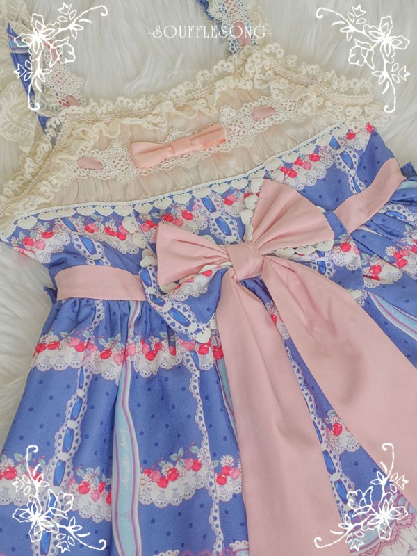 Cherry Deer Kids' Cute Sweet Print Dress JSK Cherry Deer Kids' Cute Sweet Print Dress JSK