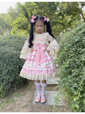 Cherry Deer Kids' Cute Sweet Print Dress JSK