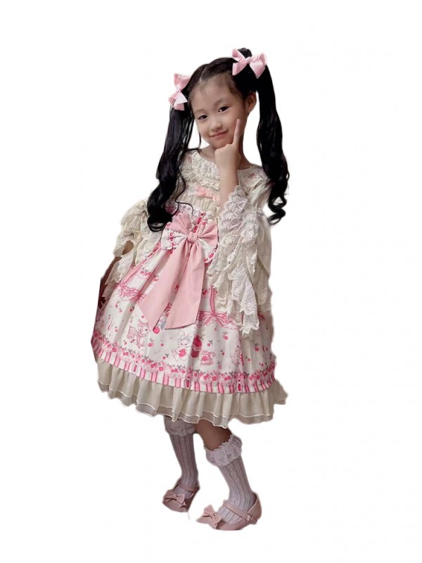 Cherry Deer Kids' Cute Sweet Print Dress JSK