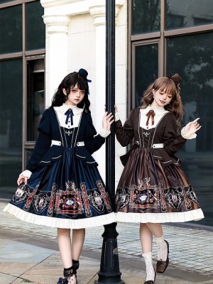 【Chocolate Academy】~lolita Onepiece~Daily Elegant Academy style dress