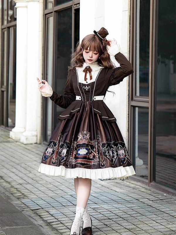 【Chocolate Academy】~lolita Onepiece~Daily Elegant Academy style dress 【Chocolate Academy】~lolita Onepiece~Daily Elegant Academy style dress