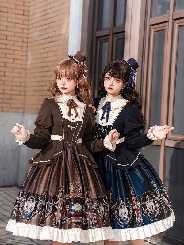 【Chocolate Academy】~lolita Onepiece~Daily Elegant Academy style dress 【Chocolate Academy】~lolita Onepiece~Daily Elegant Academy style dress