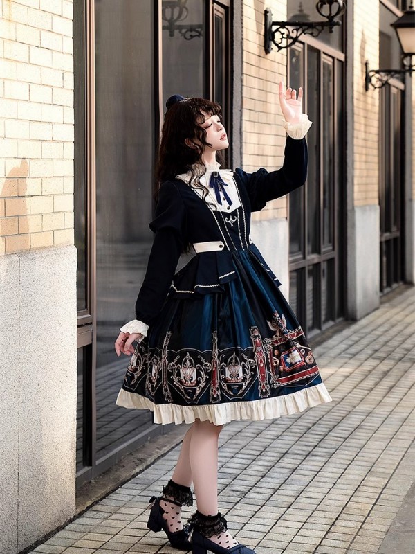 【Chocolate Academy】~lolita Onepiece~Daily Elegant Academy style dress 【Chocolate Academy】~lolita Onepiece~Daily Elegant Academy style dress
