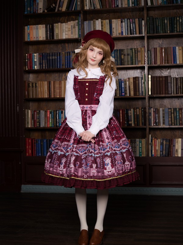 Chocolate Bear Fake Collar Jumperskirt Chocolate Bear Fake Collar Jumperskirt
