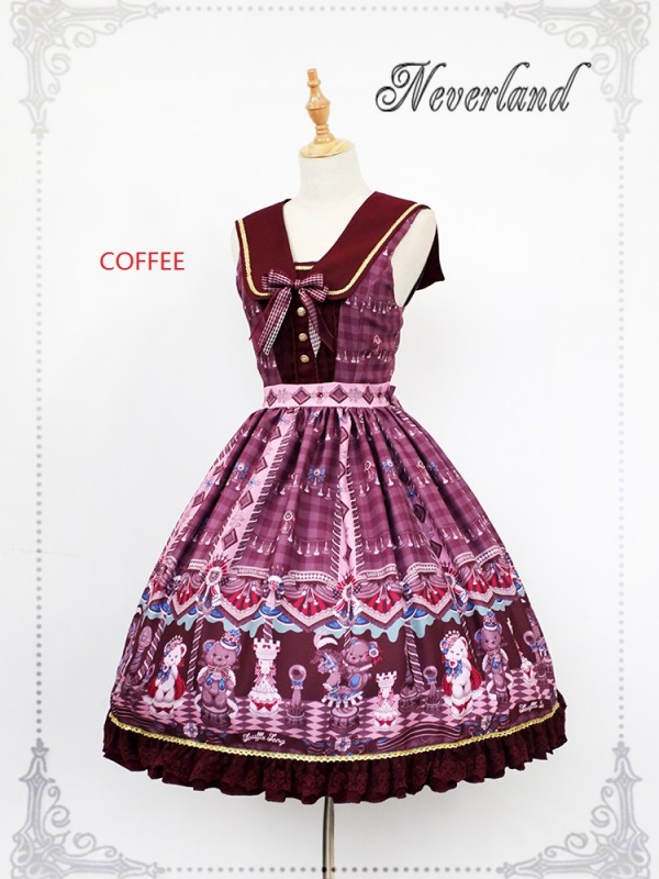 Chocolate Bear Fake Collar Jumperskirt Chocolate Bear Fake Collar Jumperskirt
