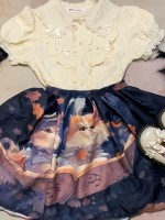 Choir Cat Gothic printed skirt