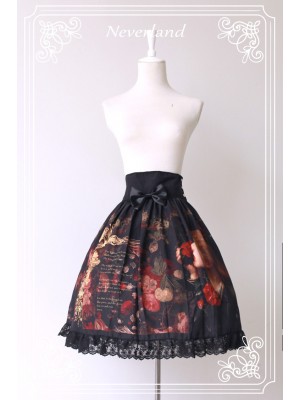 Flower-choosing Girl High-waisted Skirt