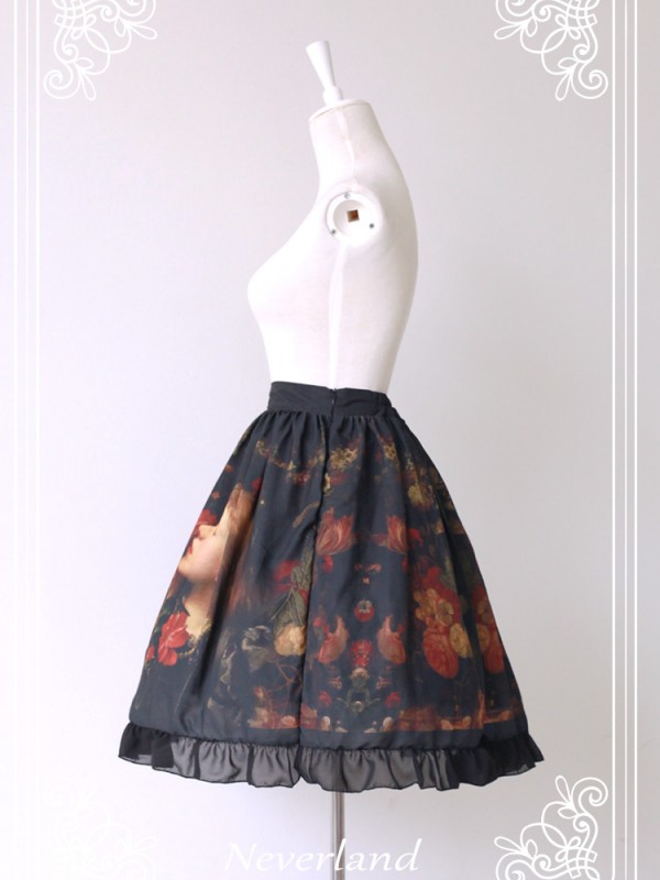 Flower-choosing Girl Normal Waist Skirt