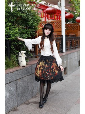 Flower-choosing Girl Normal Waist Skirt