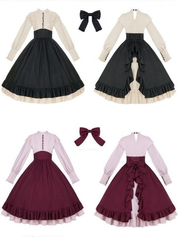 【Christine】~lolita dress~Rose embroidery Tight wait Large skirt~Onepiece