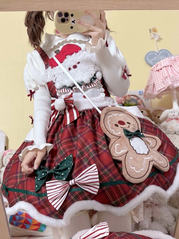 【Christmas Dog】Chai Huhu's Original Autumn and Winter Atmosphere Gingerbread Man Salopetee