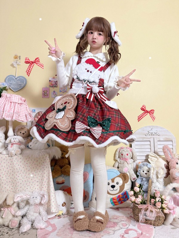 【Christmas Dog】Chai Huhu's Original Autumn and Winter Atmosphere Gingerbread Man Salopetee