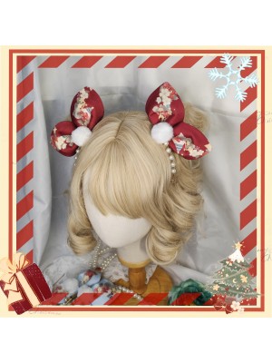 Christmas Sheep Bow Rabbit Ear Hair Clip