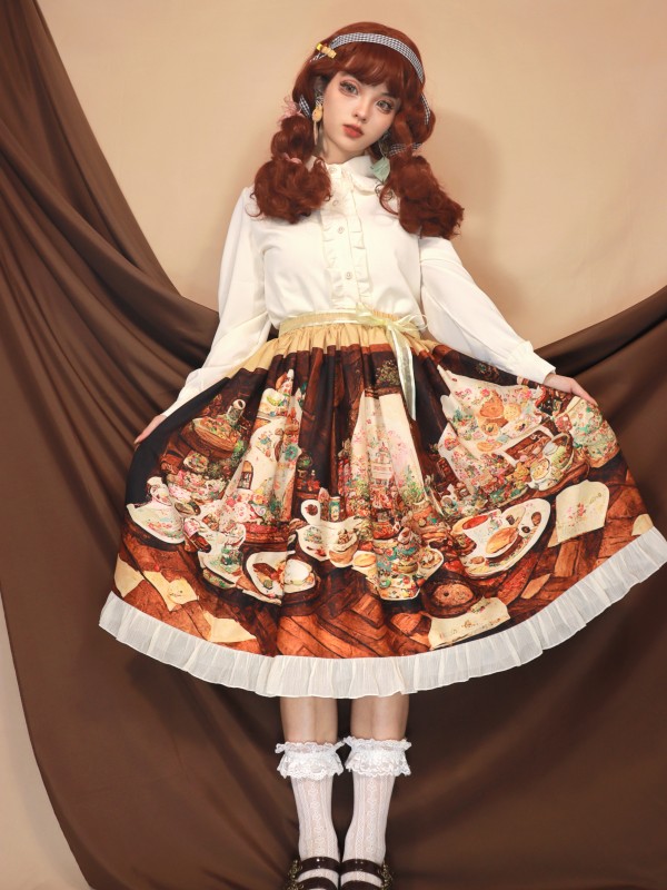 Angelic Kingdom Original printed skirt Christmas table Angelic Kingdom Original printed skirt Christmas table