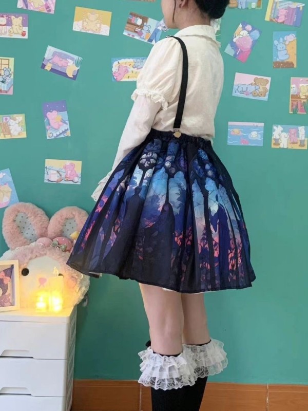 Colorful Window printed Gothic skirt