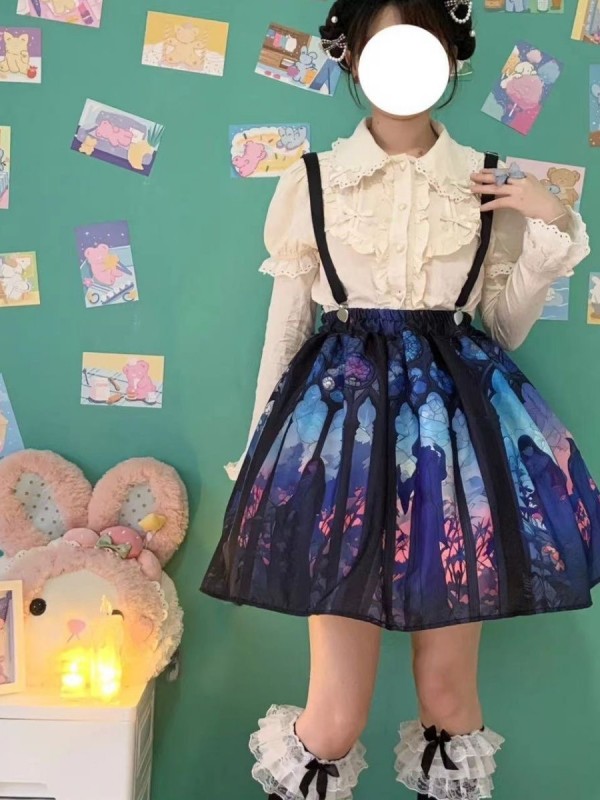 Colorful Window printed Gothic skirt