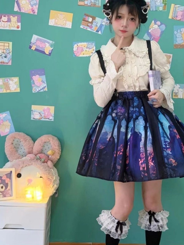 Colorful Window printed Gothic skirt