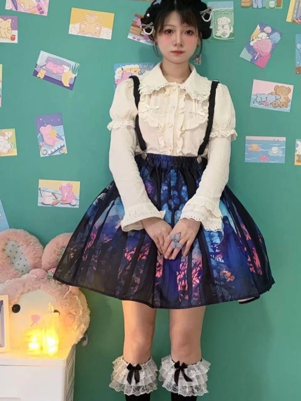 Colorful Window printed Gothic skirt