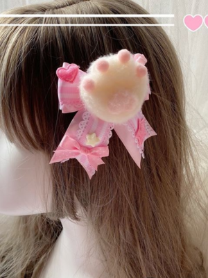 Cute Bear Claw Bowknot Hair Clip