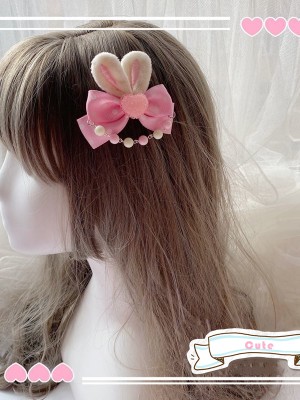 Cute Bunny Ears Chain Hair Clip