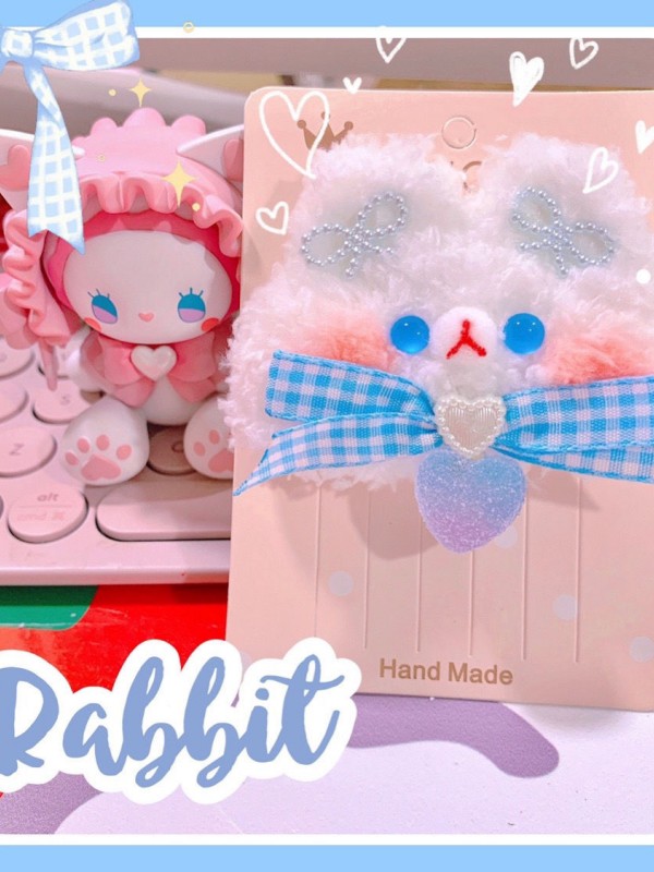 Cute Plush Soft Touch Bunny Hairpin