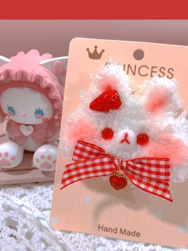 Cute Plush Soft Touch Bunny Hairpin