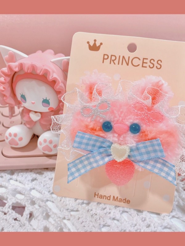 Cute Plush Soft Touch Bunny Hairpin