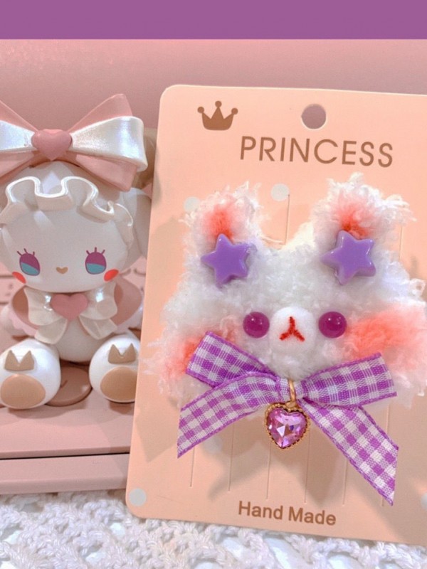 Cute Plush Soft Touch Bunny Hairpin