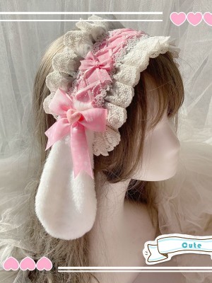 Cute Hairband with Plush Bunny Ears