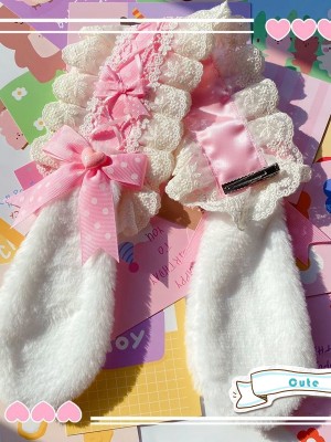 Cute Hairband with Plush Bunny Ears