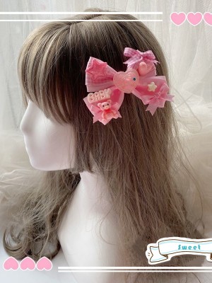 Cute Loving Heart Shape Bow Hair Clip