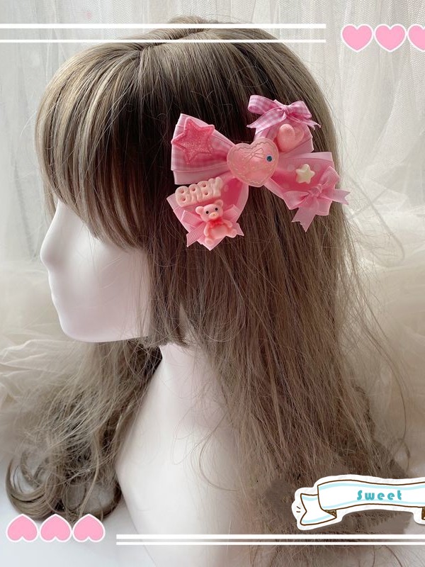 Cute Loving Heart Shape Bow Hair Clip