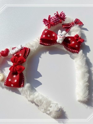 Cute Red Bowknot Bear Ears KC