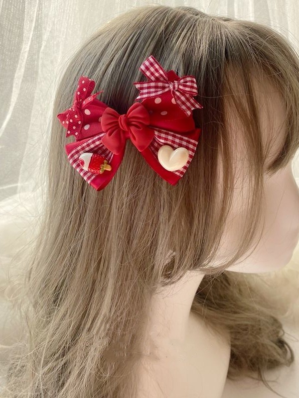 Cute Red Bowknot Hair Clip