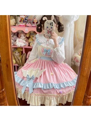 Cute Seet heart  JSK strap dress  pink