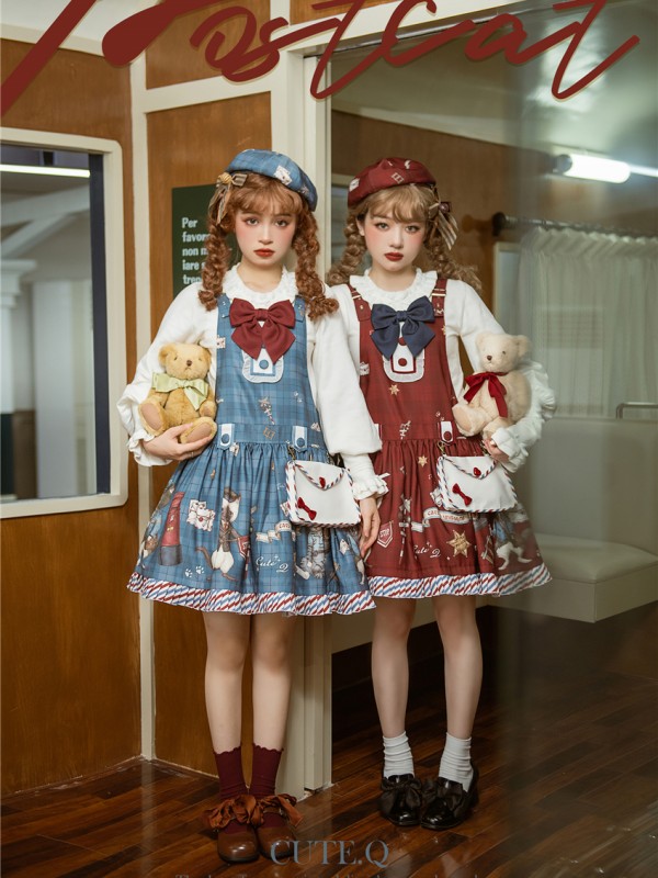 Cute.Q - Post Cat Suspender Skirt Cute.Q - Post Cat Suspender Skirt