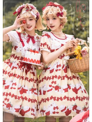Cute.Q - Strawberry Milk Jumperskirt