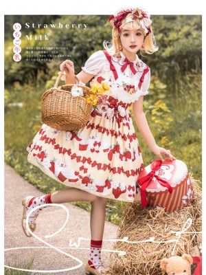 Cute.Q - Strawberry Milk Jumperskirt