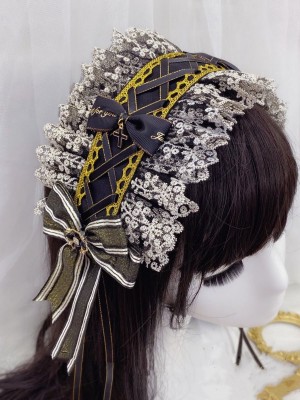 Dark Black Lolita Lace Hair Band