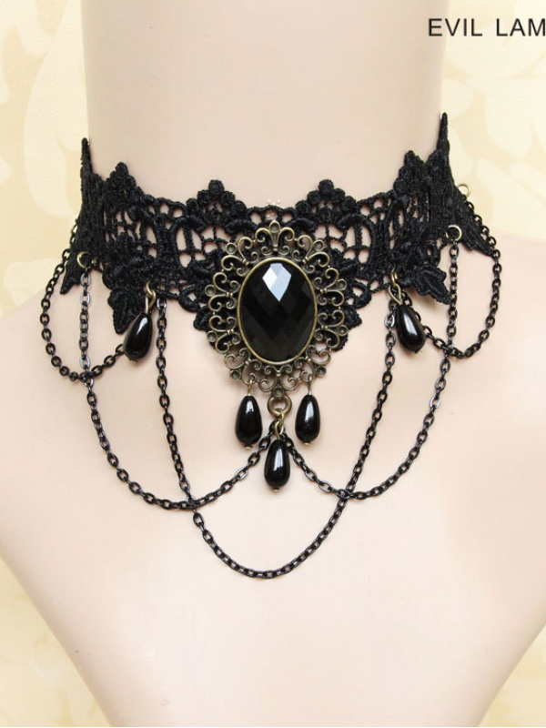 Dark Gothic Lace Choker