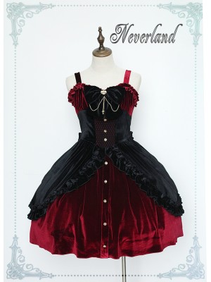 Vintage Dark Night Prayer velvet Lolita Jumperskirt