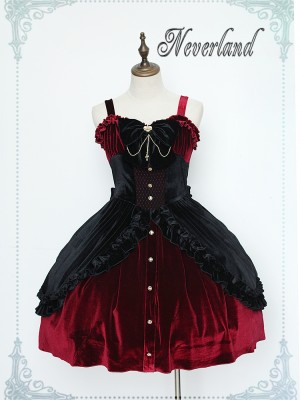 Vintage Dark Night Prayer velvet Lolita Jumperskirt