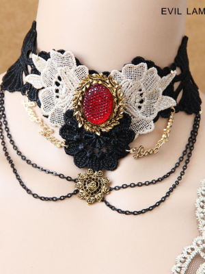 Dark Queen Gothic Lace Choker