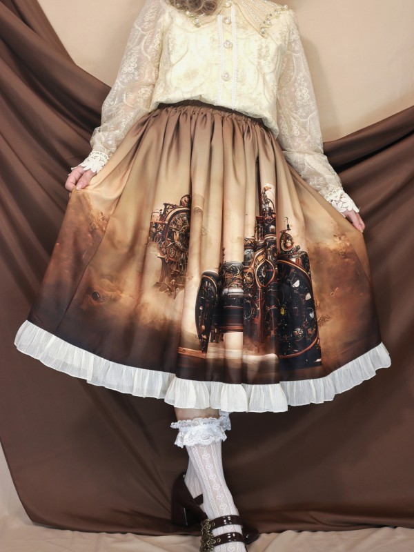 Angelic Kingdom Original printed skirt Differential unit