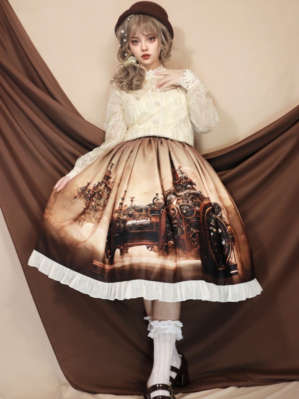 Angelic Kingdom Original printed skirt Differential unit