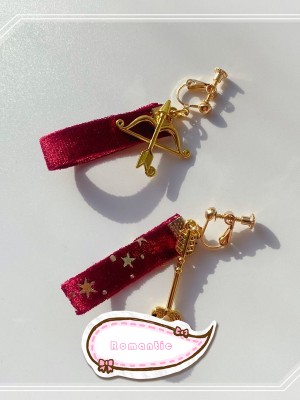 Ear Clips with Cupid's Arrow Pendant