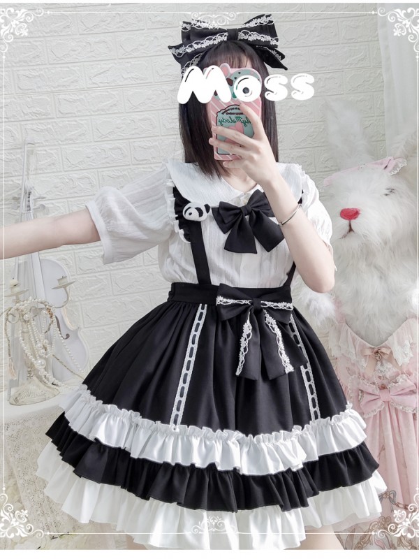 Eieyomi - Black Sugar Suspender Skirt