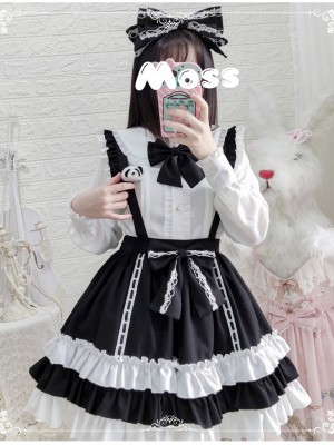 Eieyomi - Black Sugar Suspender Skirt