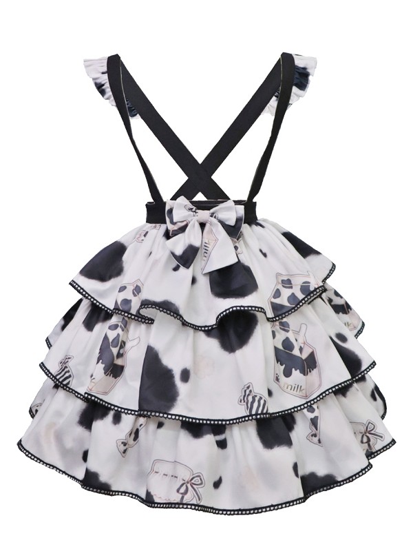 Eieyomi - Sweet Milk Candy Suspender Skirt Eieyomi - Sweet Milk Candy Suspender Skirt